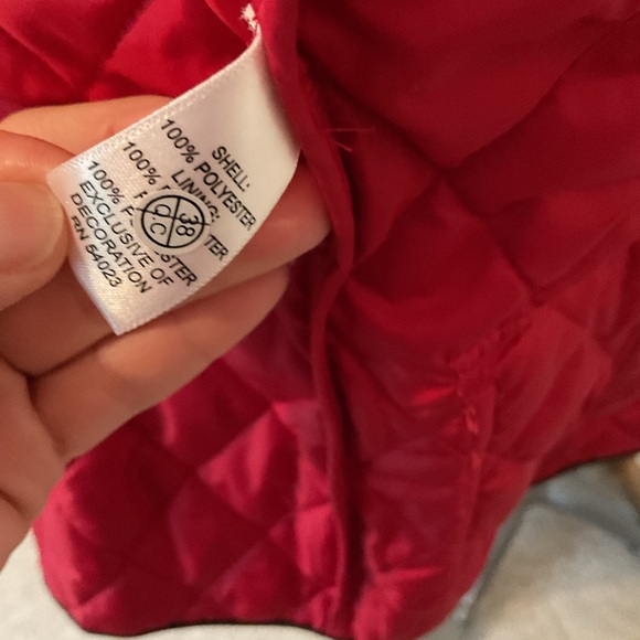 Banana Republic Red Quilted Jacket with Black Trim and Gold Hardware - Picture 11 of 12